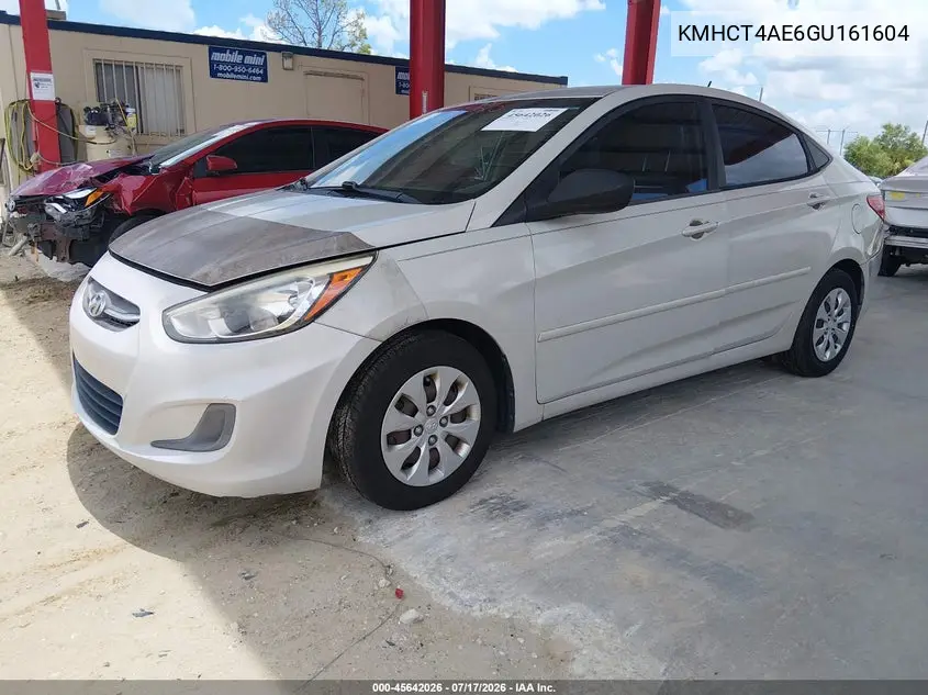 2016 Hyundai Accent Se VIN: KMHCT4AE6GU161604 Lot: 45642026