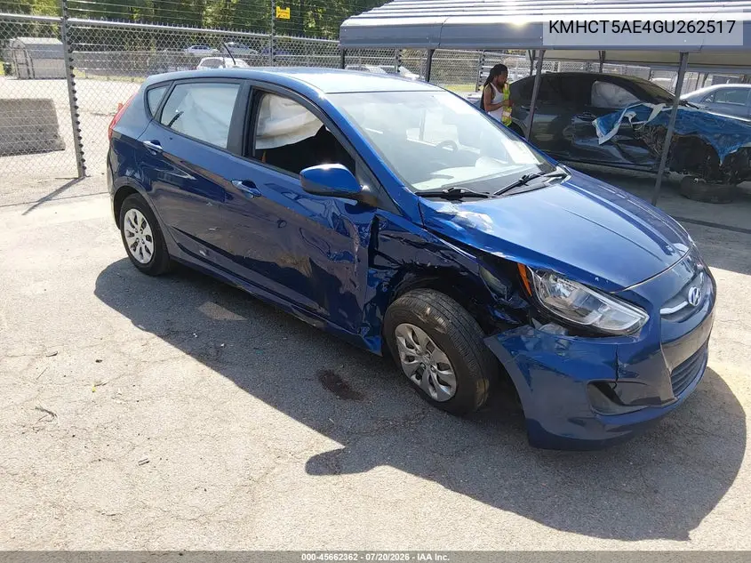 2016 Hyundai Accent Se VIN: KMHCT5AE4GU262517 Lot: 45662362