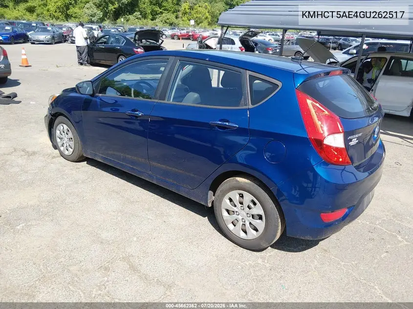 2016 Hyundai Accent Se VIN: KMHCT5AE4GU262517 Lot: 45662362