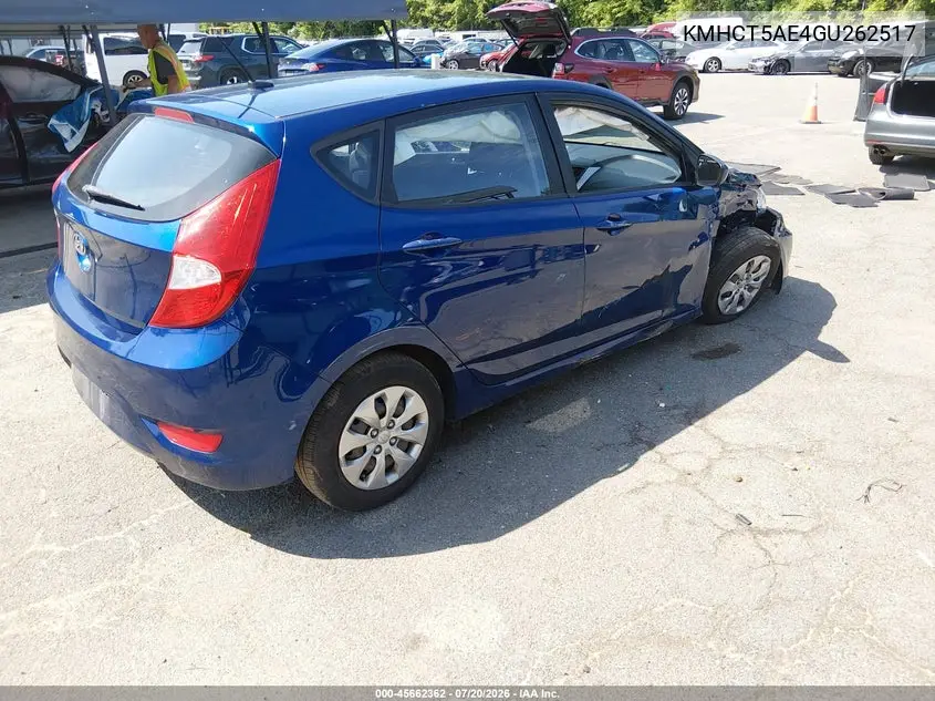 2016 Hyundai Accent Se VIN: KMHCT5AE4GU262517 Lot: 45662362