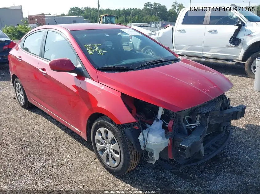 2016 Hyundai Accent Se VIN: KMHCT4AE4GU971765 Lot: 45670206
