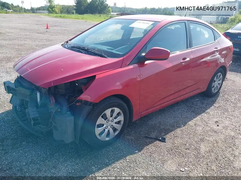 2016 Hyundai Accent Se VIN: KMHCT4AE4GU971765 Lot: 45670206