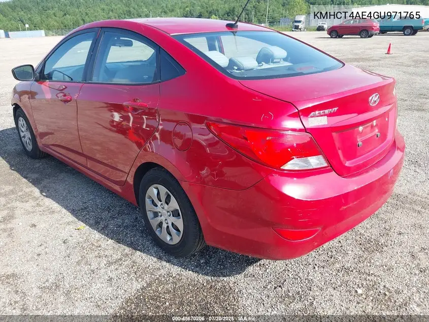 2016 Hyundai Accent Se VIN: KMHCT4AE4GU971765 Lot: 45670206
