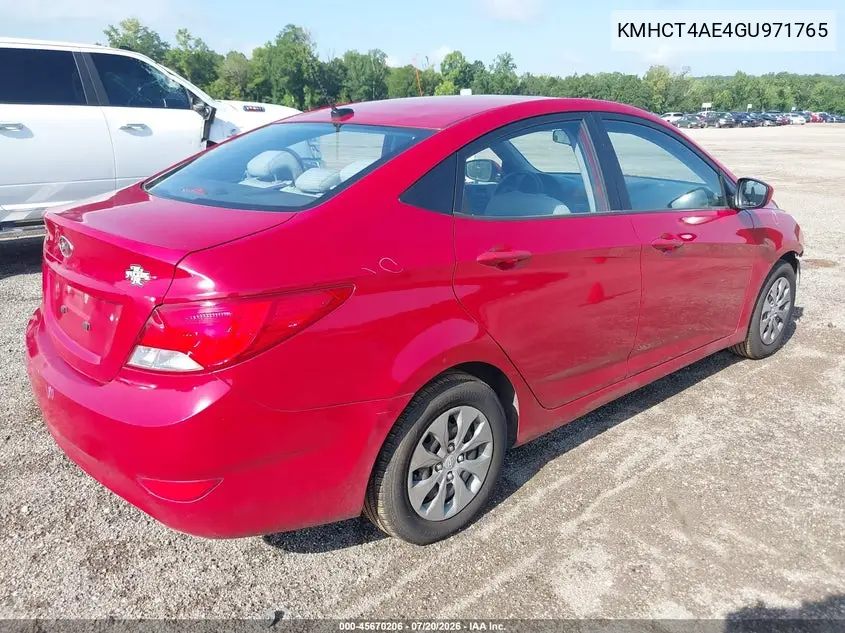 2016 Hyundai Accent Se VIN: KMHCT4AE4GU971765 Lot: 45670206