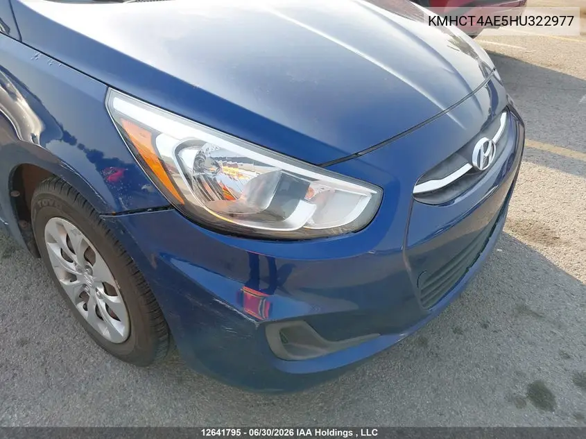 2017 Hyundai Accent Gl VIN: KMHCT4AE5HU322977 Lot: 12641795