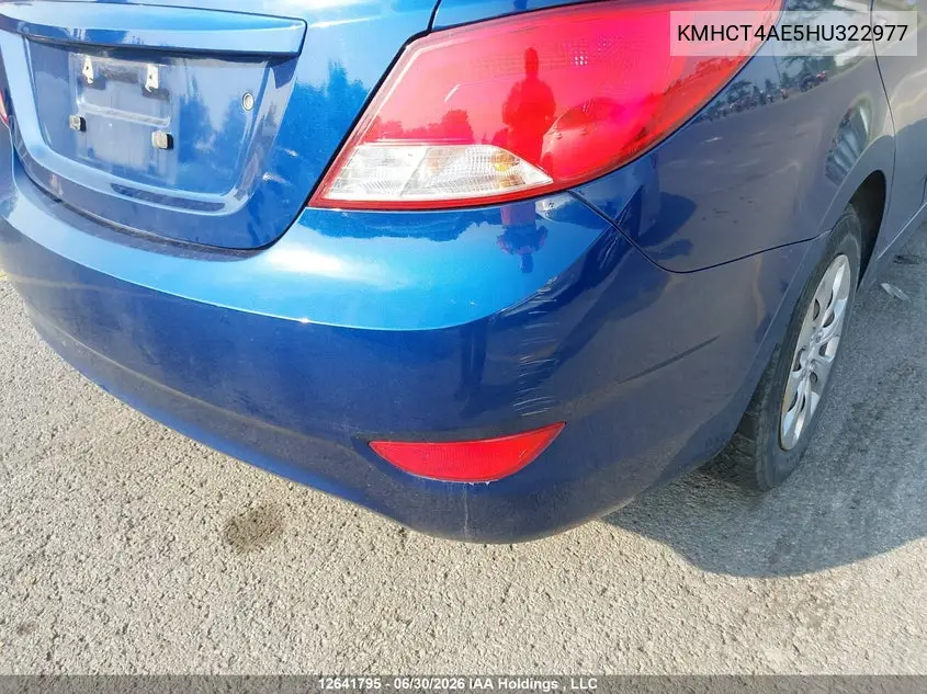 2017 Hyundai Accent Gl VIN: KMHCT4AE5HU322977 Lot: 12641795