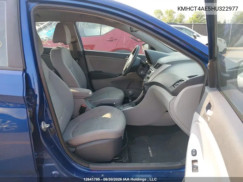 2017 Hyundai Accent Gl VIN: KMHCT4AE5HU322977 Lot: 12641795