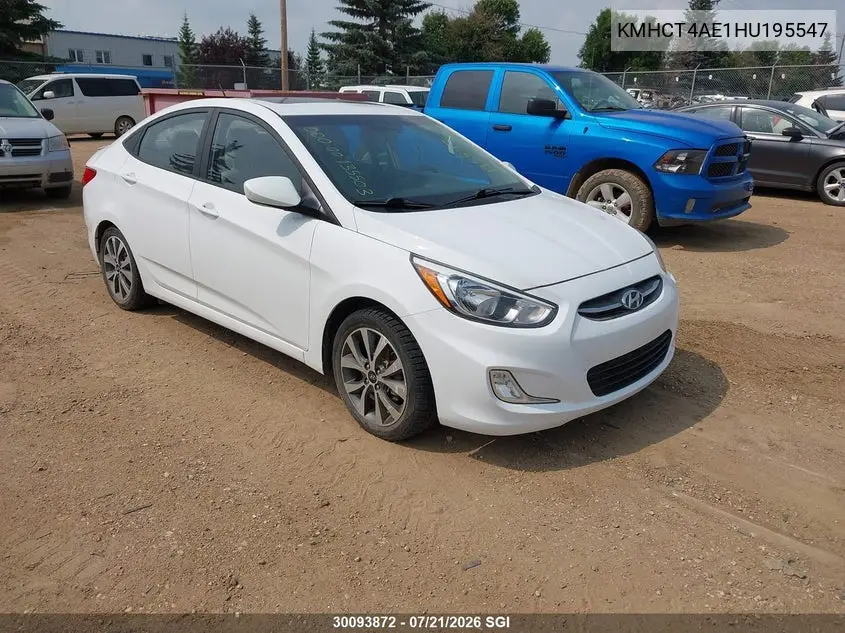 2017 Hyundai Accent Se VIN: KMHCT4AE1HU195547 Lot: 30093872