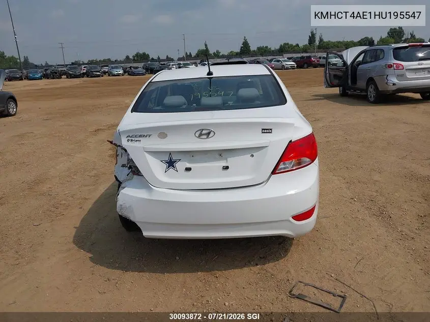 2017 Hyundai Accent Se VIN: KMHCT4AE1HU195547 Lot: 30093872