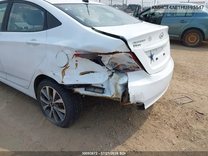 2017 Hyundai Accent Se VIN: KMHCT4AE1HU195547 Lot: 30093872