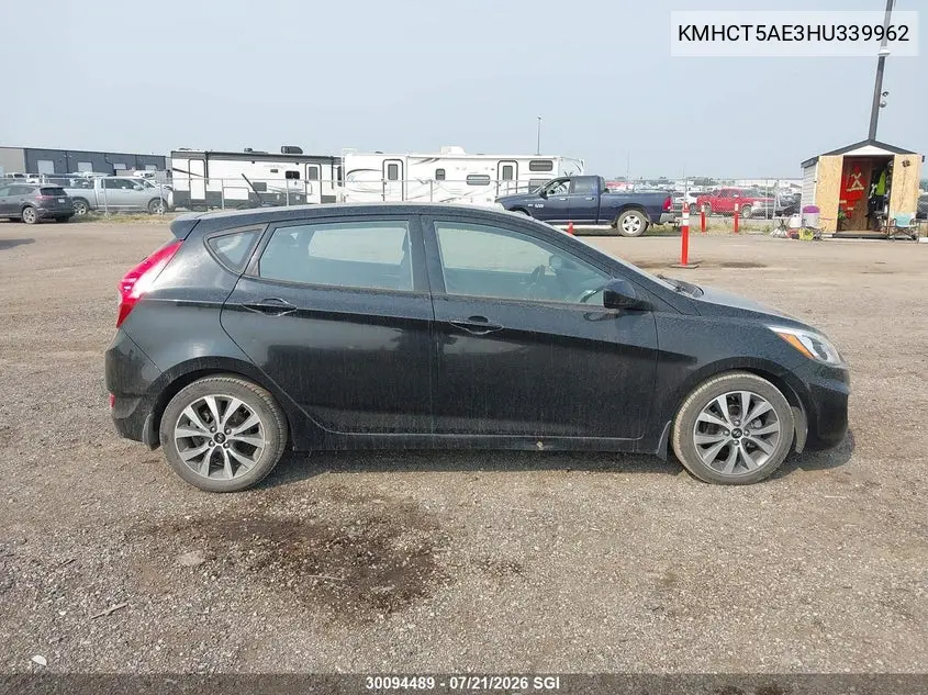 2017 Hyundai Accent Se VIN: KMHCT5AE3HU339962 Lot: 30094489
