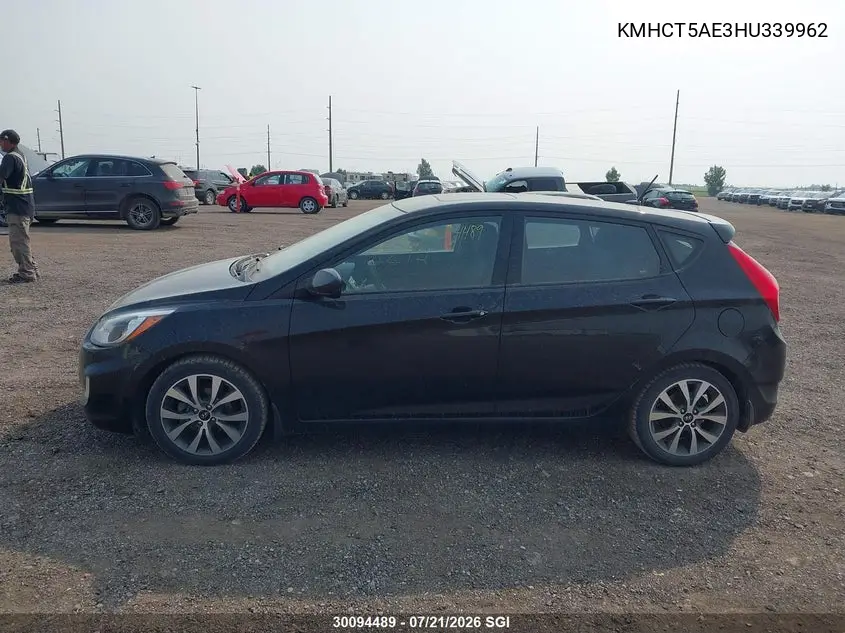 2017 Hyundai Accent Se VIN: KMHCT5AE3HU339962 Lot: 30094489