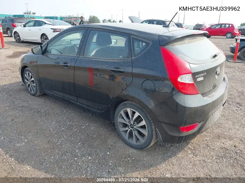 2017 Hyundai Accent Se VIN: KMHCT5AE3HU339962 Lot: 30094489