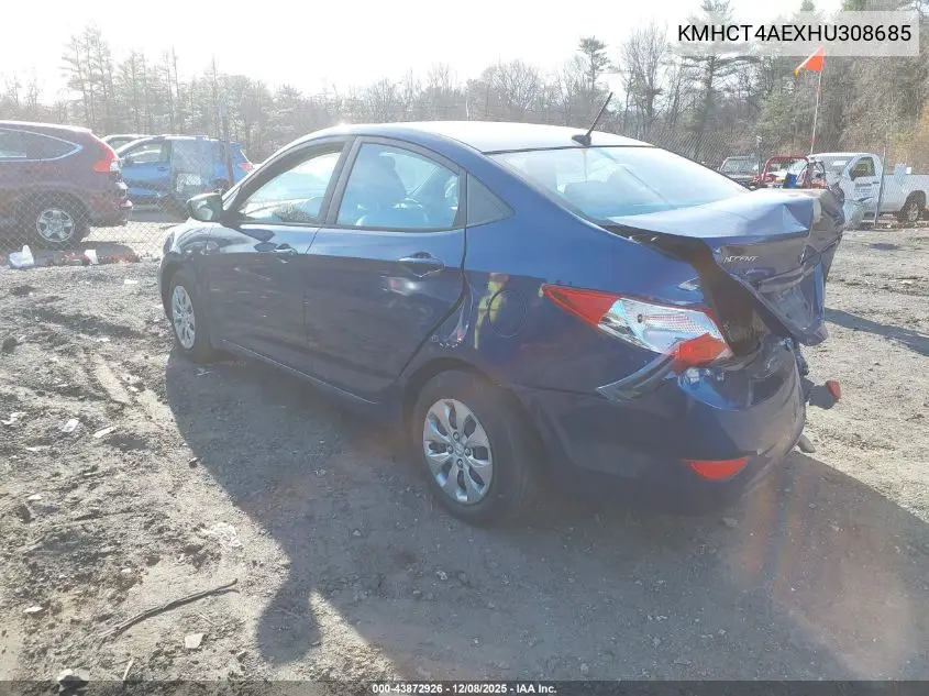 KMHCT4AEXHU308685 2017 Hyundai Accent Se