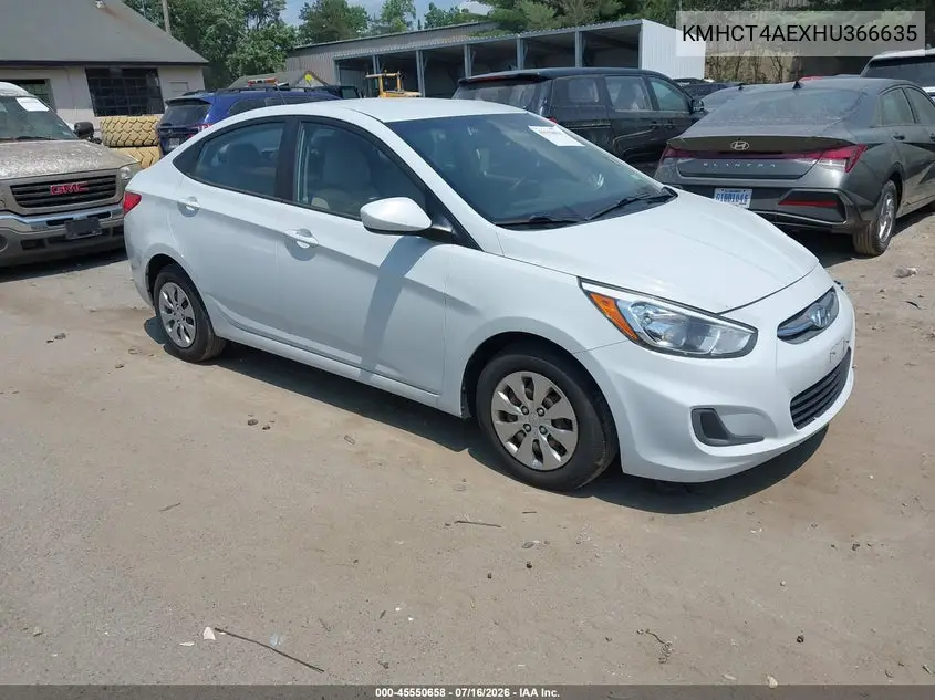 2017 Hyundai Accent Se VIN: KMHCT4AEXHU366635 Lot: 45550658