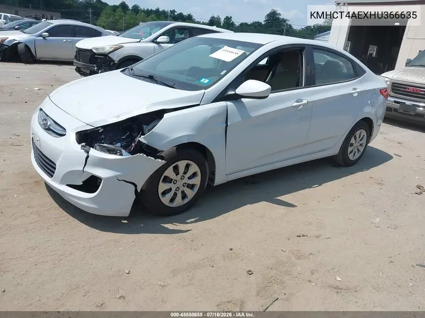 2017 Hyundai Accent Se VIN: KMHCT4AEXHU366635 Lot: 45550658