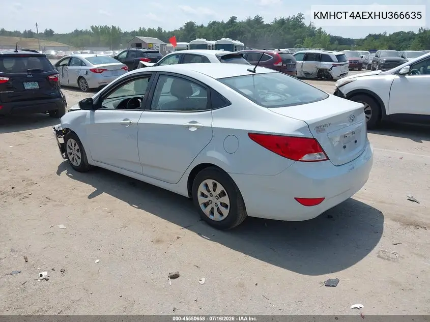 2017 Hyundai Accent Se VIN: KMHCT4AEXHU366635 Lot: 45550658