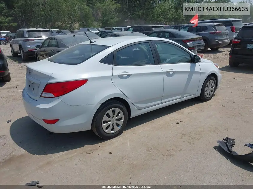 2017 Hyundai Accent Se VIN: KMHCT4AEXHU366635 Lot: 45550658