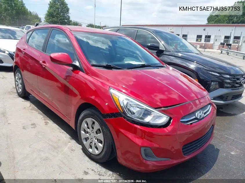 2017 Hyundai Accent Se VIN: KMHCT5AE7HU357753 Lot: 45627037