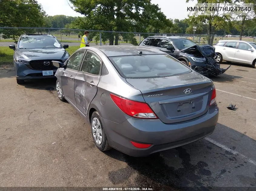 2017 Hyundai Accent Se VIN: KMHCT4AE7HU247540 Lot: 45641616