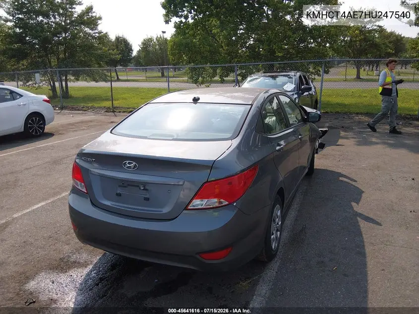 2017 Hyundai Accent Se VIN: KMHCT4AE7HU247540 Lot: 45641616