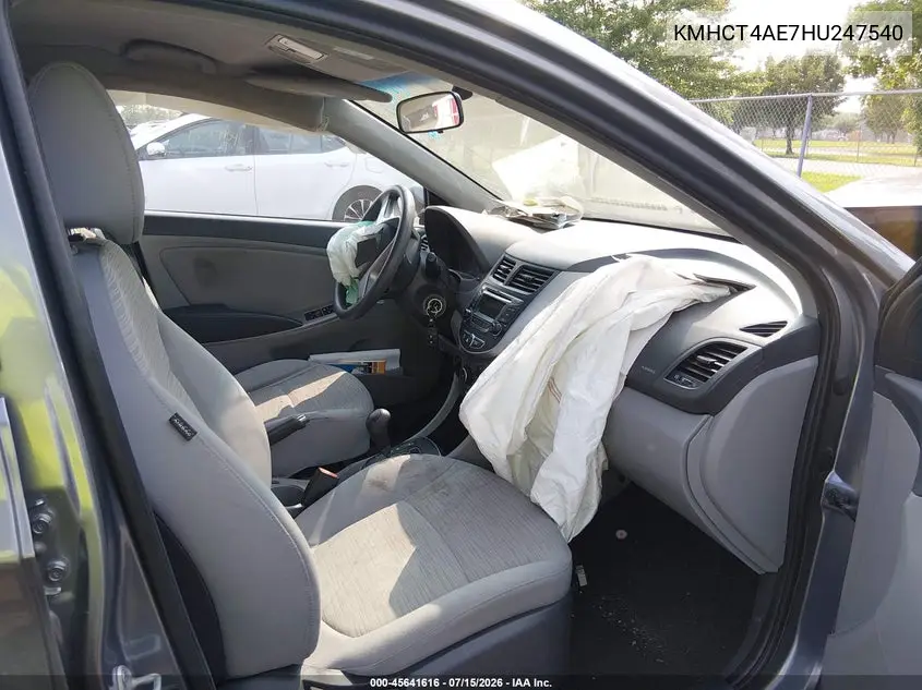 2017 Hyundai Accent Se VIN: KMHCT4AE7HU247540 Lot: 45641616