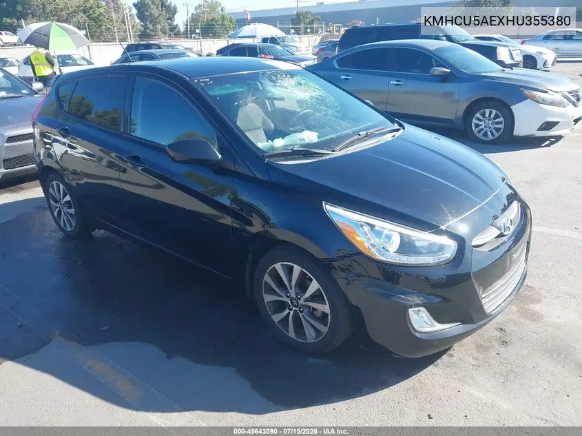 2017 Hyundai Accent Sport VIN: KMHCU5AEXHU355380 Lot: 45643590