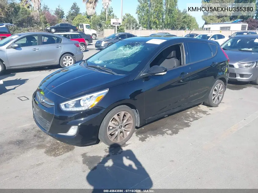 2017 Hyundai Accent Sport VIN: KMHCU5AEXHU355380 Lot: 45643590