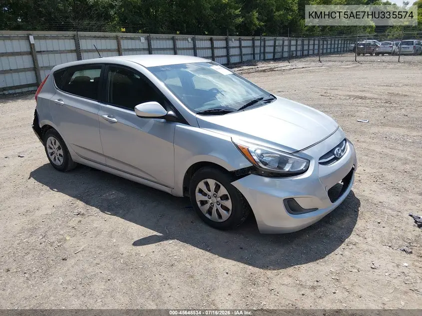2017 Hyundai Accent Se VIN: KMHCT5AE7HU335574 Lot: 45648534