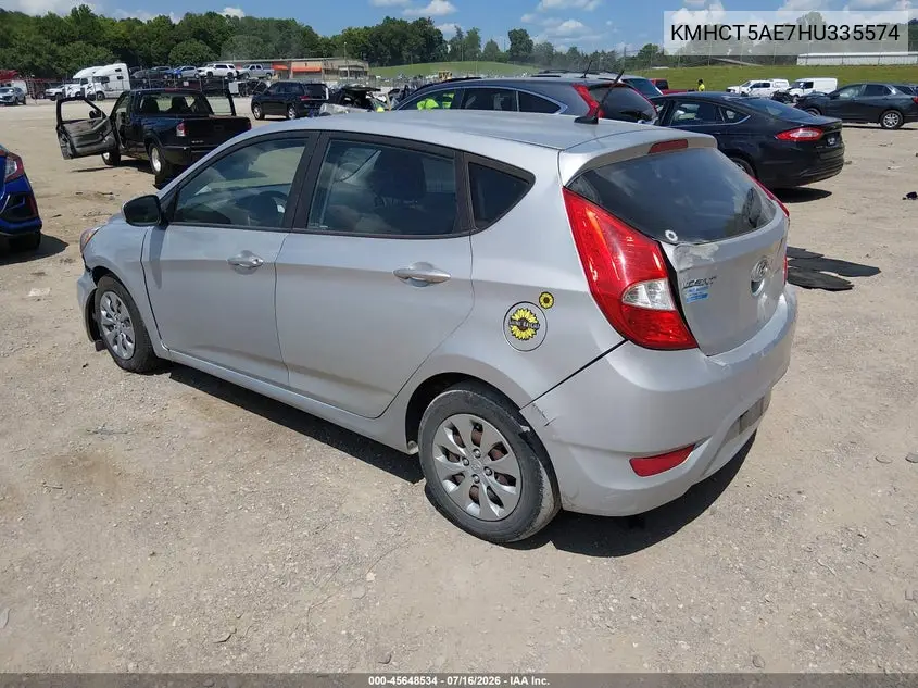 2017 Hyundai Accent Se VIN: KMHCT5AE7HU335574 Lot: 45648534
