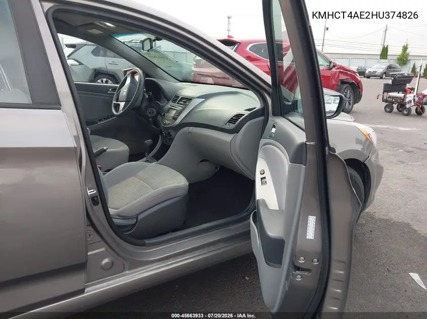 2017 Hyundai Accent Se VIN: KMHCT4AE2HU374826 Lot: 45663933