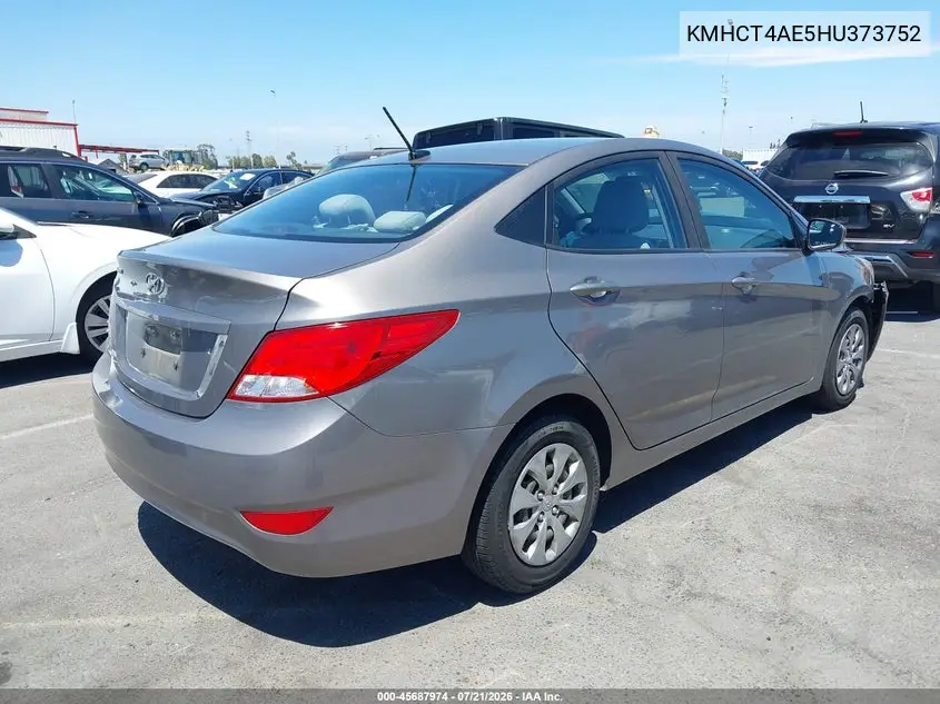 2017 Hyundai Accent Se VIN: KMHCT4AE5HU373752 Lot: 45687974