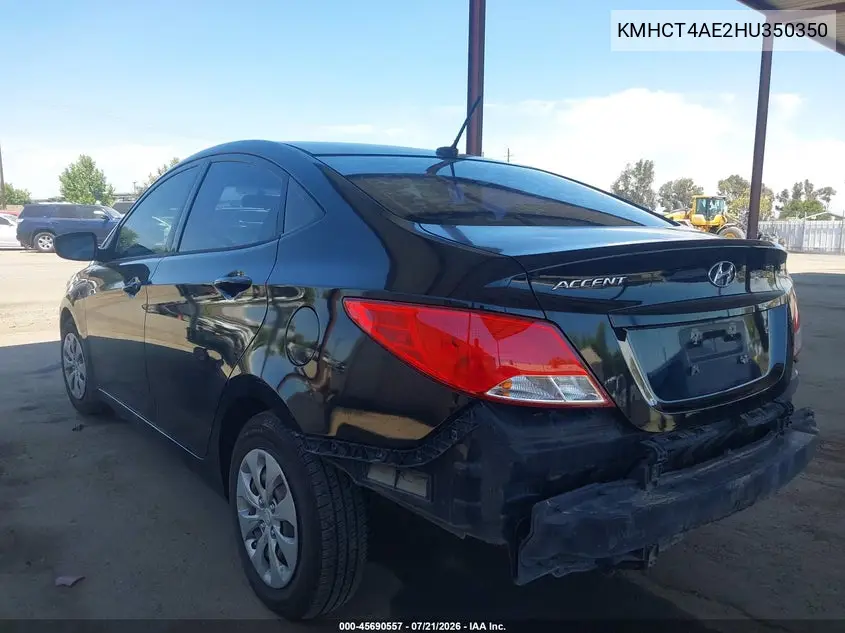 2017 Hyundai Accent Se VIN: KMHCT4AE2HU350350 Lot: 45690557