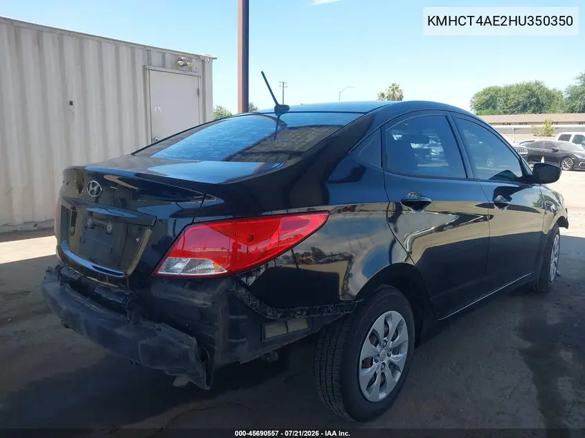2017 Hyundai Accent Se VIN: KMHCT4AE2HU350350 Lot: 45690557