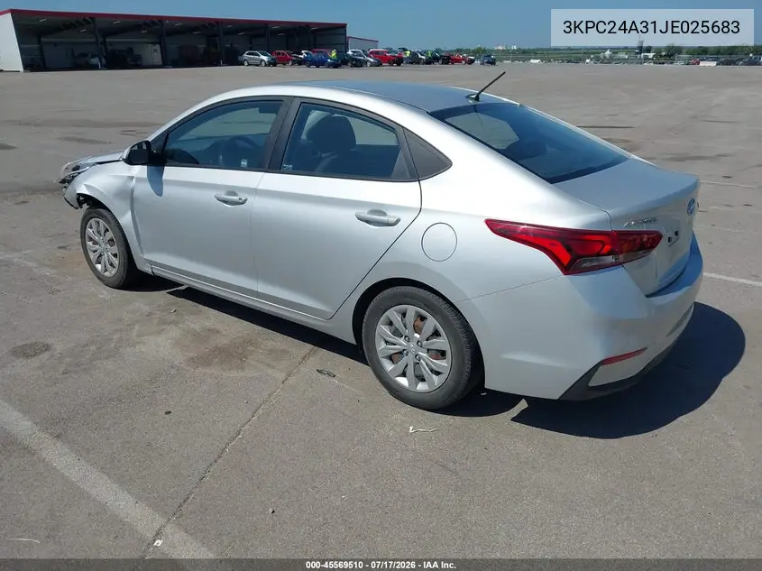 2018 Hyundai Accent Se VIN: 3KPC24A31JE025683 Lot: 45569510