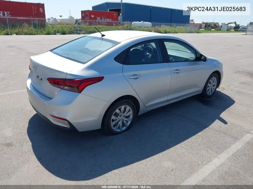 2018 Hyundai Accent Se VIN: 3KPC24A31JE025683 Lot: 45569510