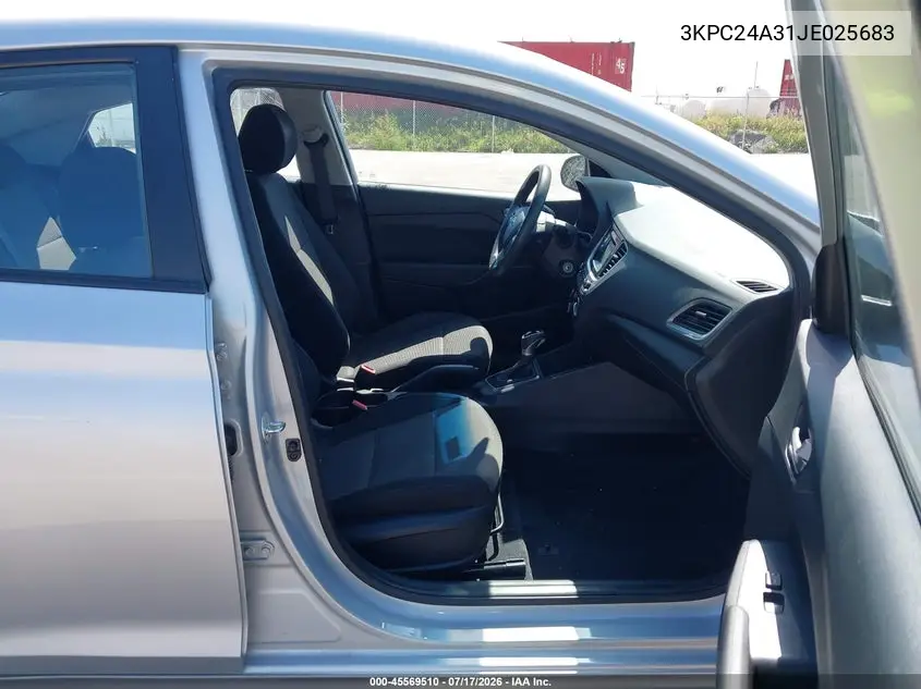 2018 Hyundai Accent Se VIN: 3KPC24A31JE025683 Lot: 45569510