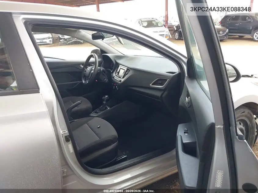 2019 Hyundai Accent Se VIN: 3KPC24A33KE088348 Lot: 45240084