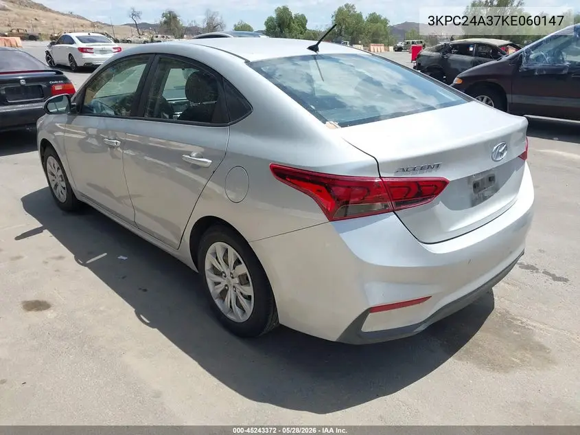 2019 Hyundai Accent Se VIN: 3KPC24A37KE060147 Lot: 45243372