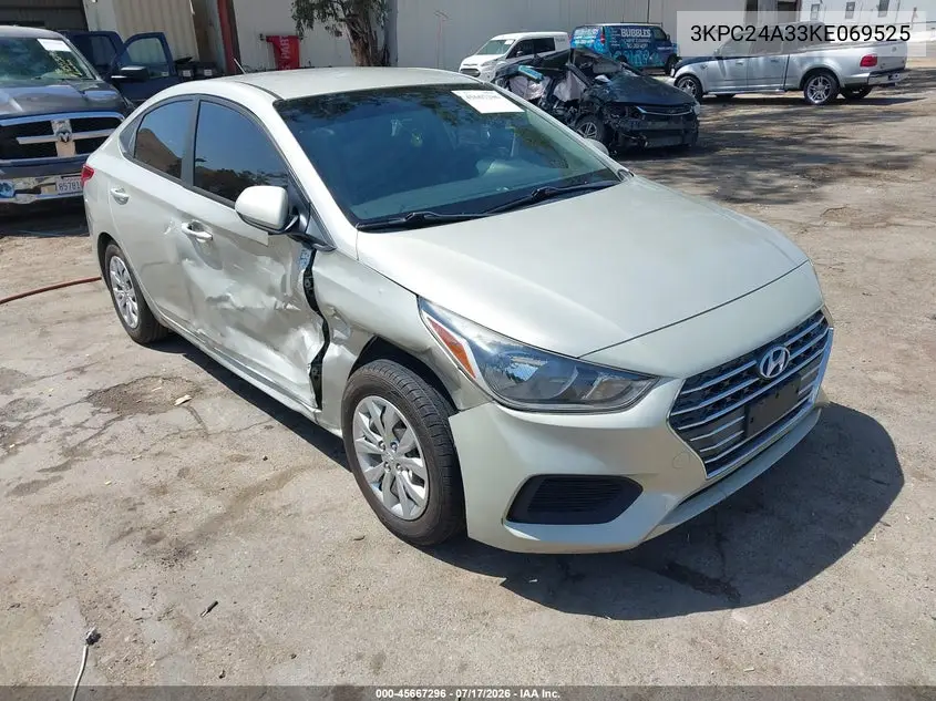 2019 Hyundai Accent Se VIN: 3KPC24A33KE069525 Lot: 45667296