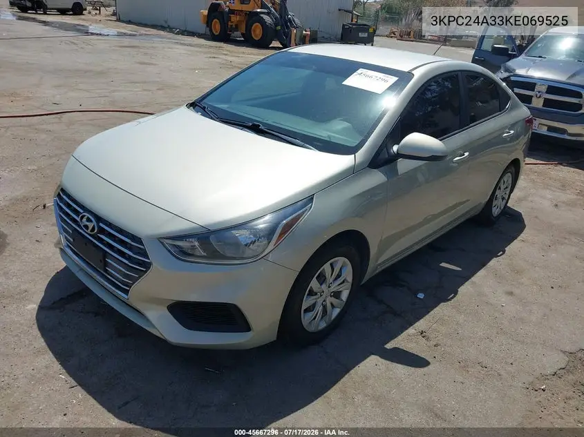 2019 Hyundai Accent Se VIN: 3KPC24A33KE069525 Lot: 45667296