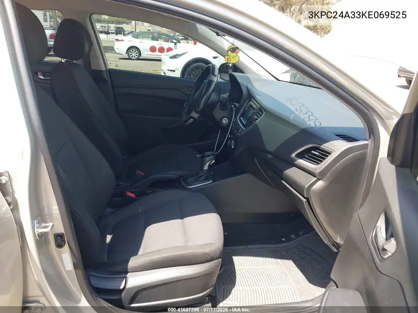 2019 Hyundai Accent Se VIN: 3KPC24A33KE069525 Lot: 45667296