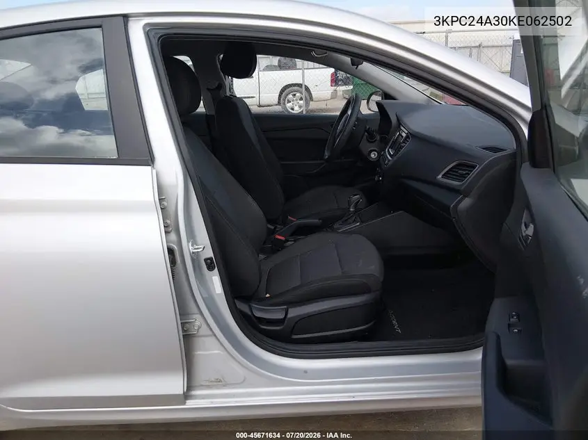 2019 Hyundai Accent Se VIN: 3KPC24A30KE062502 Lot: 45671634