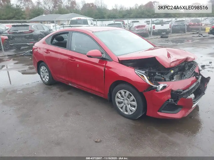 3KPC24A6XLE098516 2020 Hyundai Accent Se