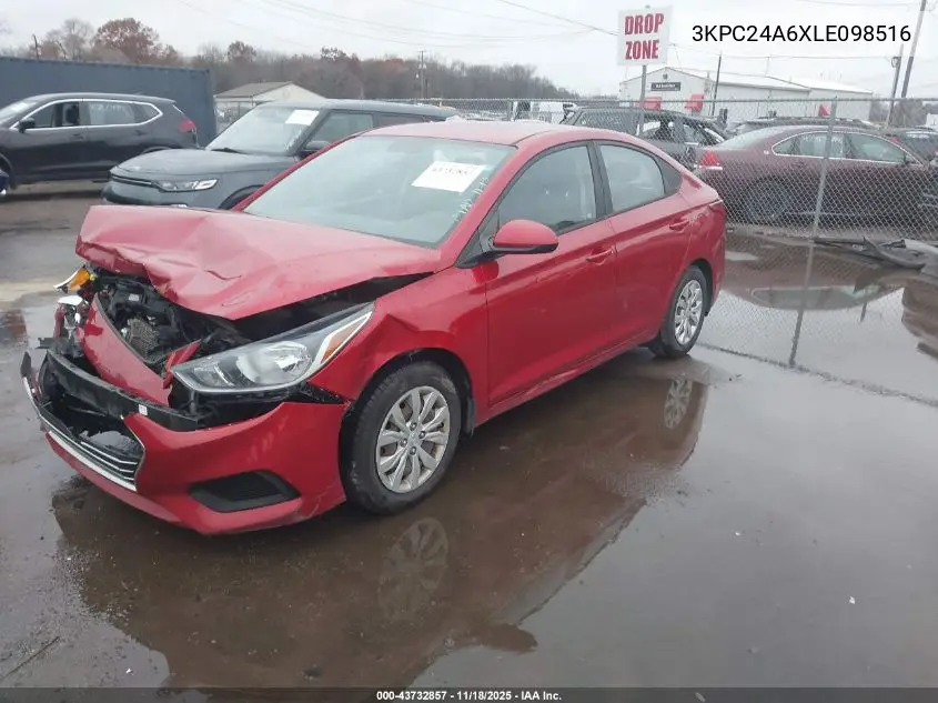 3KPC24A6XLE098516 2020 Hyundai Accent Se