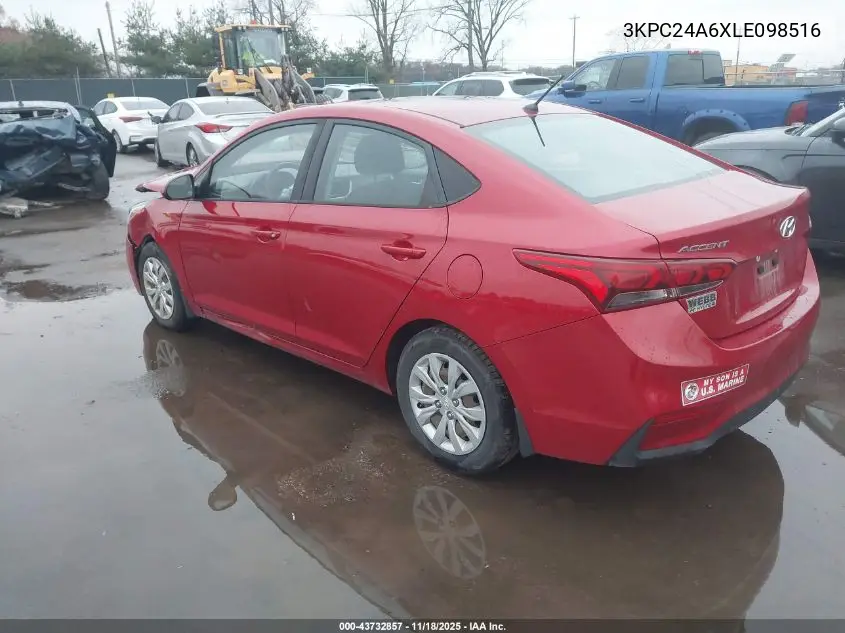 3KPC24A6XLE098516 2020 Hyundai Accent Se