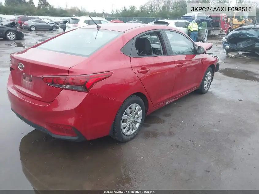 3KPC24A6XLE098516 2020 Hyundai Accent Se