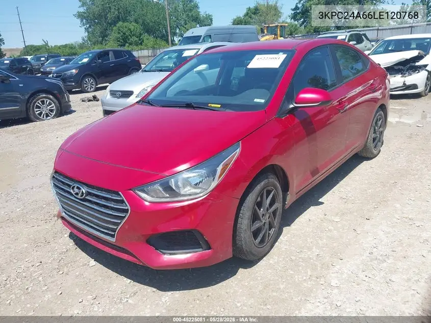 2020 Hyundai Accent Se VIN: 3KPC24A66LE120768 Lot: 45225081
