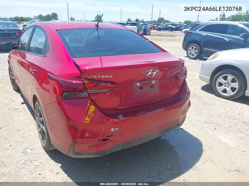 2020 Hyundai Accent Se VIN: 3KPC24A66LE120768 Lot: 45225081