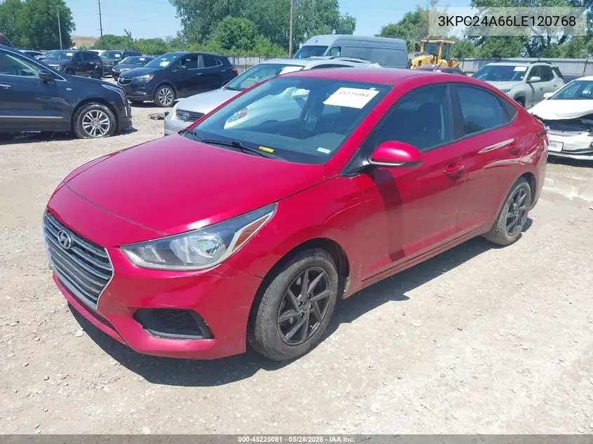 2020 Hyundai Accent Se VIN: 3KPC24A66LE120768 Lot: 45225081